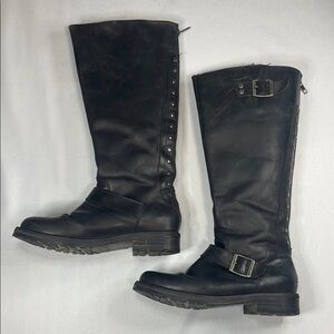 Harley-Davidson Black Combat Moto Boots with Buckle Straps